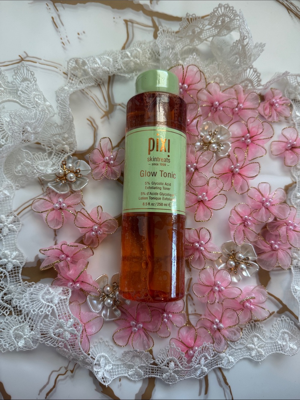 Pixi Glow Tonic 8.5 oz / 250ml – 5% Glycolic Acid Exfoliating Toner – NEW